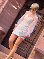 Brauttasche Ivory – Elegante Clutch mit Goldsternen & Perlen für die Hochzeit