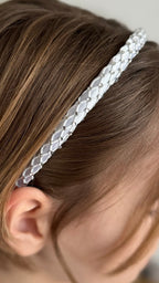 Strass Haarreif Kommunion – Netzstoff & geschliffene Glitzersteine