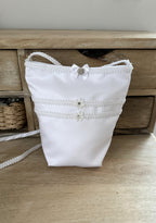 Schleifen Tasche Kommunion – Satin mit Blumen & eleganten Bändern