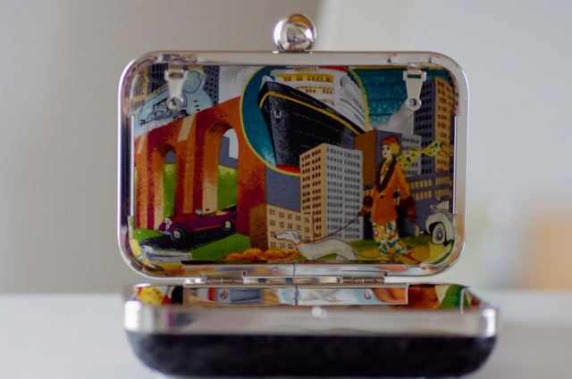 Silber Pailletten Clutch – Elegante Abendtasche in Schwarz & Silber