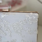Braut Clutch off white Gold – Hochzeitstasche mit Kette – elegante Brauttasche