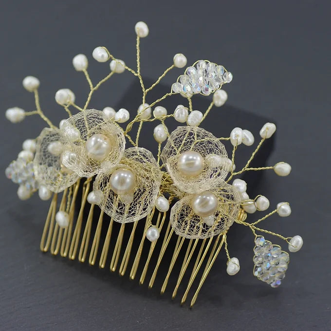 Braut Haarschmuck, Haarkamm, silber, Strass