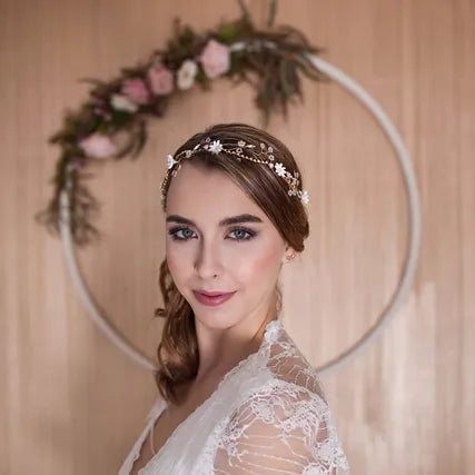 Haarband/Stirnband Vintage,gold,ivory