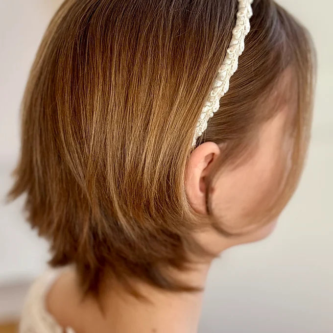 Haarschmuck Kommunion,Haarreif Kommunion mit zarter Spitze und Perlen in weiß oder ivory