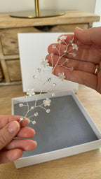 Perlen Haarranke Kommunion – Perlmuttblumen & Swarovski-Steine