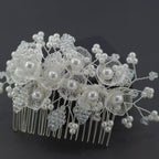 Braut Haarschmuck, Haarkamm,silber-weiß oder gold-ivory