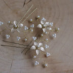 Brautschmuck-Haarnadel-Blume-ivory o.weiß