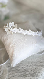 Haarreif Kommunion – Eleganter Blumen Haarreif mit Spitze & Strass