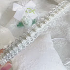 Ivory Haarreif – Eleganter Kommunion Haarschmuck mit Spitze & Perlen