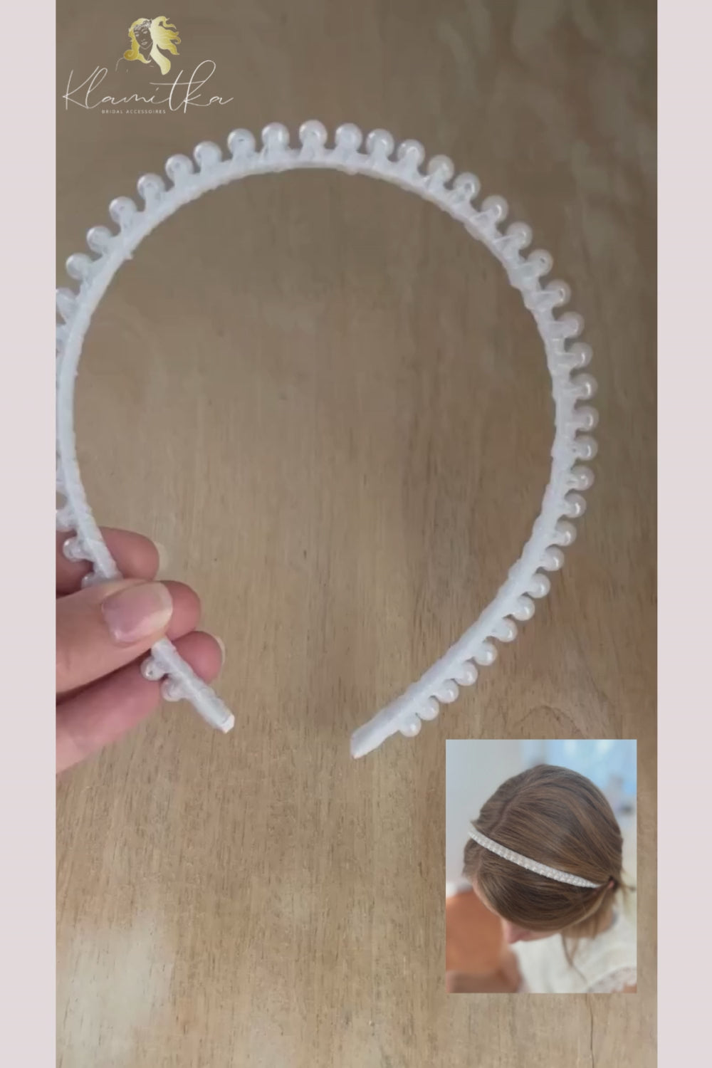 Haarschmuck Kommunion,Haarreif Kommunion,Haarreif weiß mit Perlen